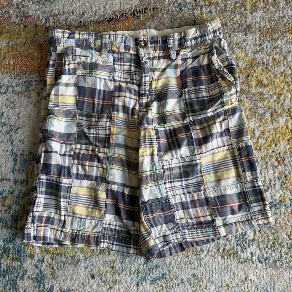Vintage American Eagle Plaid Patchwork Shorts Men's Size 30 Gorpcore Skater OBX